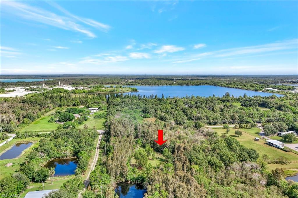 Drone / aerial view of a nearby body of water