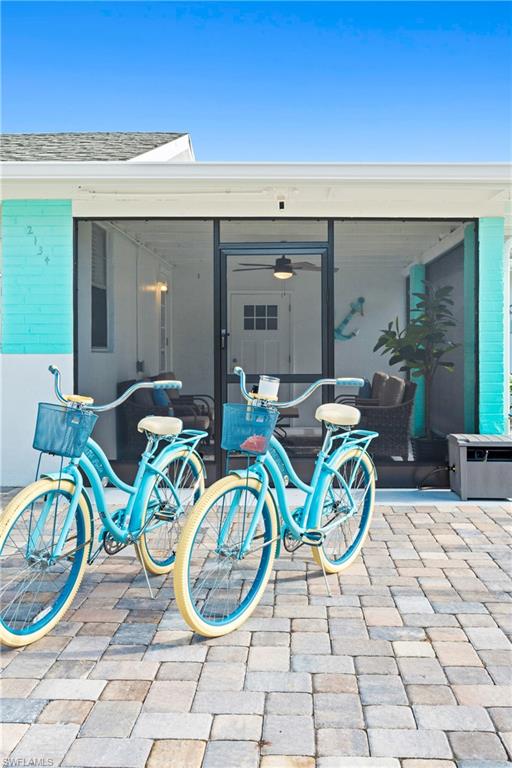 Comes equipped with 2 beach cruisers