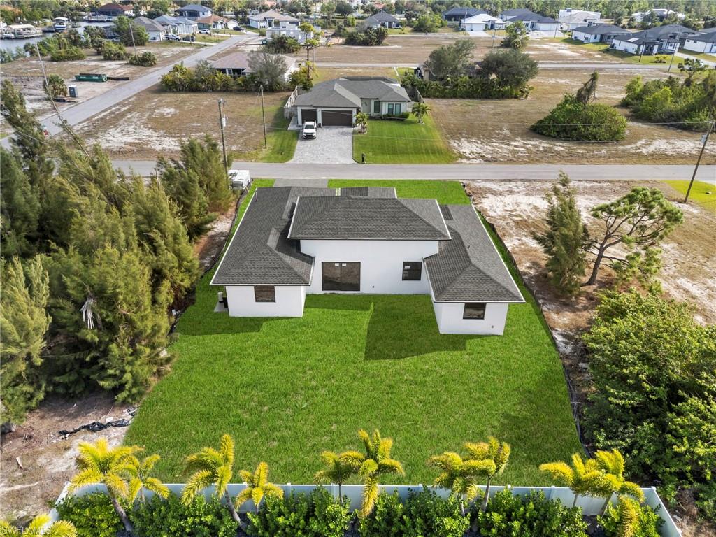 Birds eye view of property. Yard Rendered