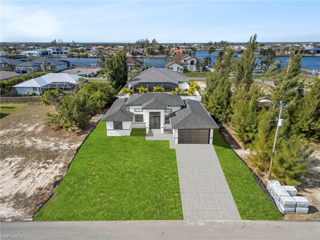 Birds eye view of property. Yard Rendered