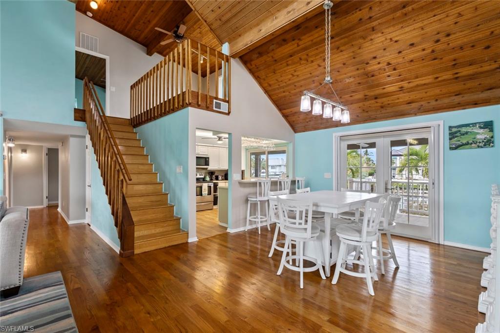 Dining area overlooking the canal.
