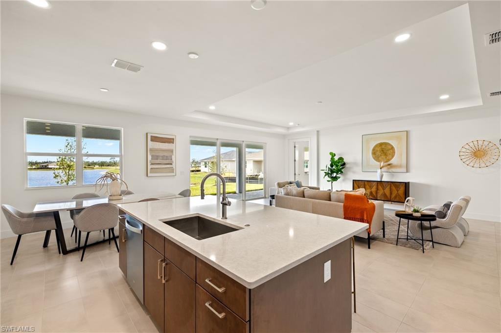 Stunning kitchen layout with gorgeous water views