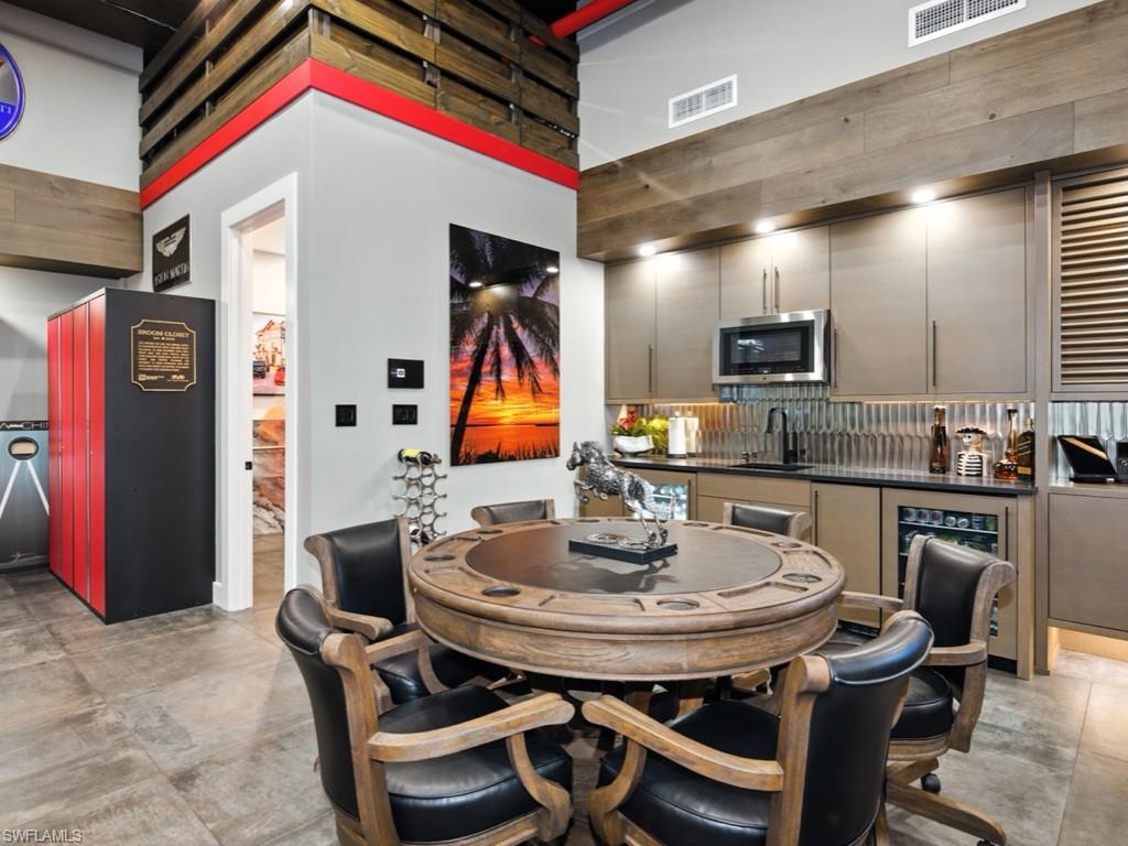 Built-in Bar with Poker Table