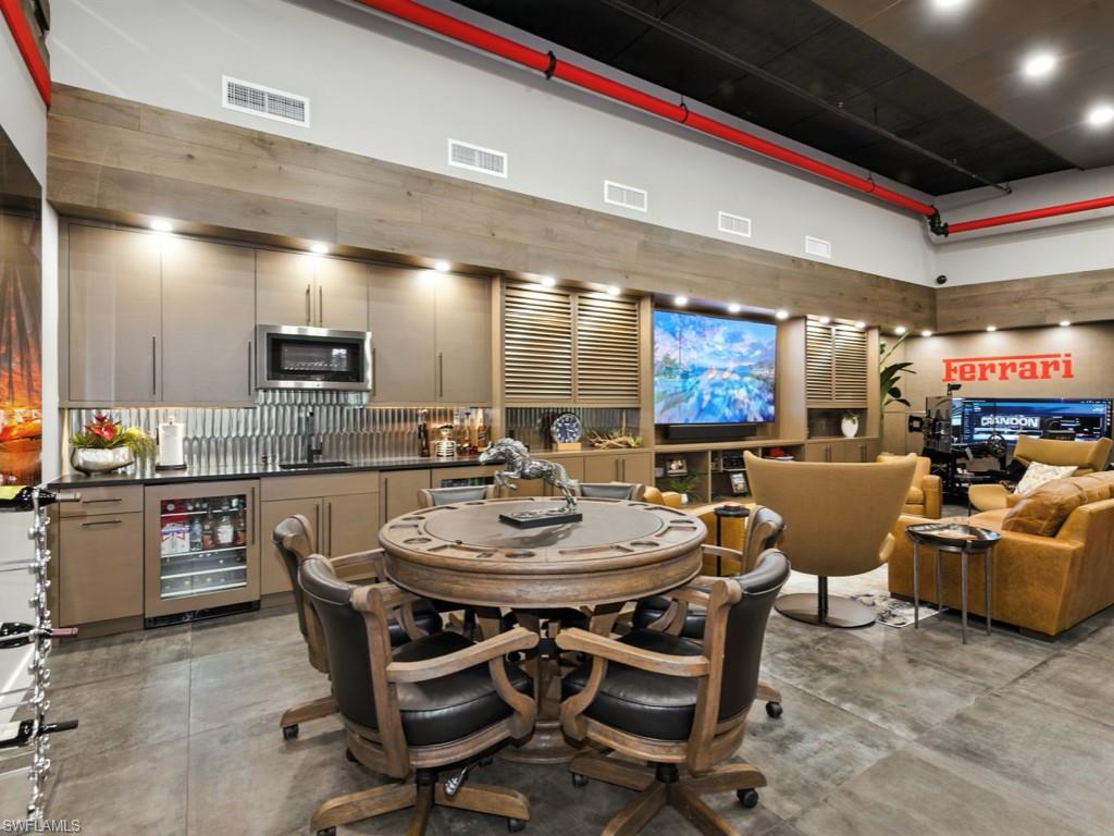 Built-in Bar with Poker Table