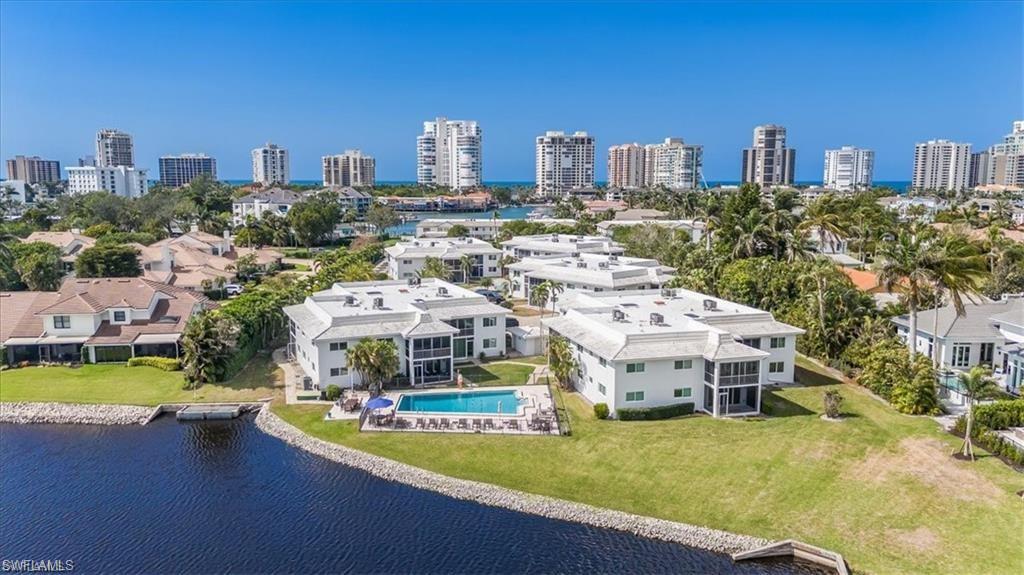 Aerial View of Condo, Pool and Lake