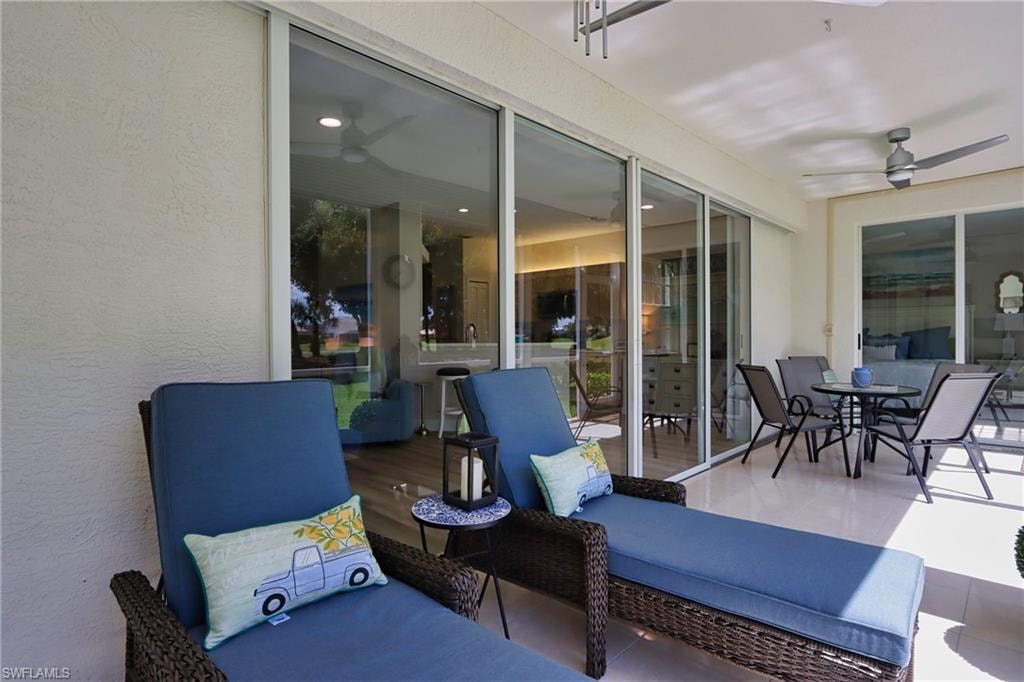 View of patio / terrace with ceiling fan
