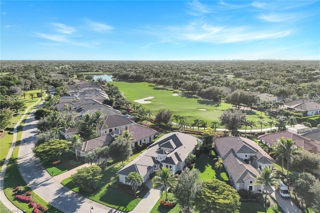 Aerial overview of property's location in Escala Neighborhood featuring a golf course