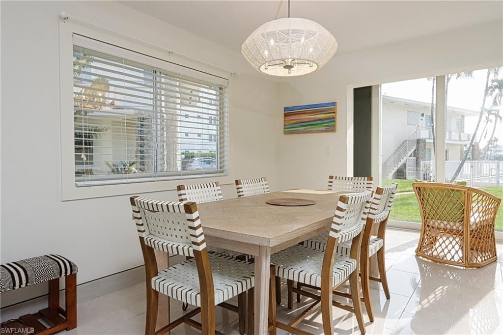 Dining room featuring tile flooring