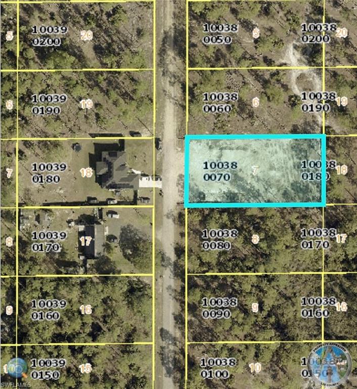 Property Parcel Map. Highlighting a specific parcel within a larger land division