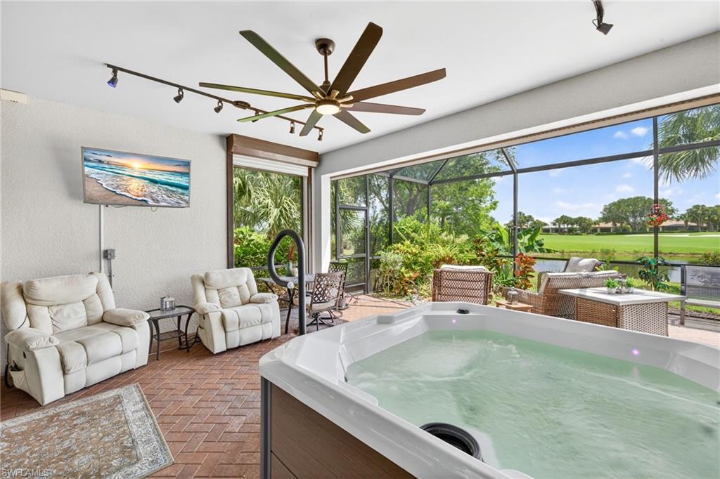 HUGE covered Patio w/Spa & screeed enclosure
