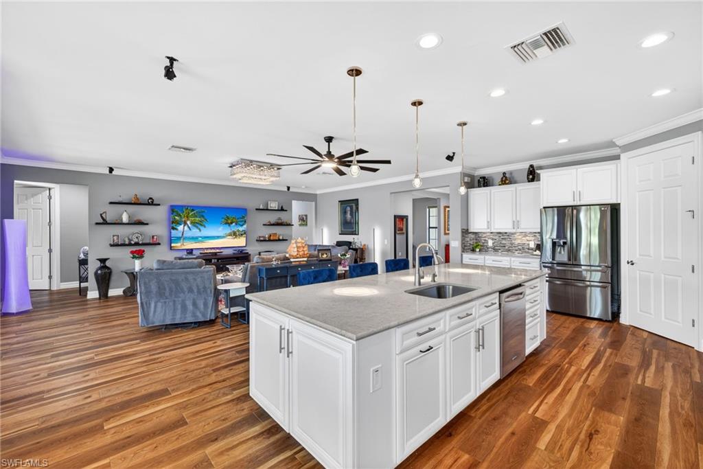 10'+ Massive Stone Countertop Island w/Storage