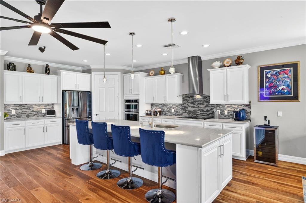 Impressive Island w/Seating, Coffee Station Bar & Cabinetry