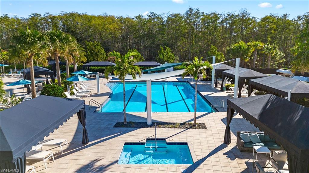 Lap pool with adjacent hot tub...