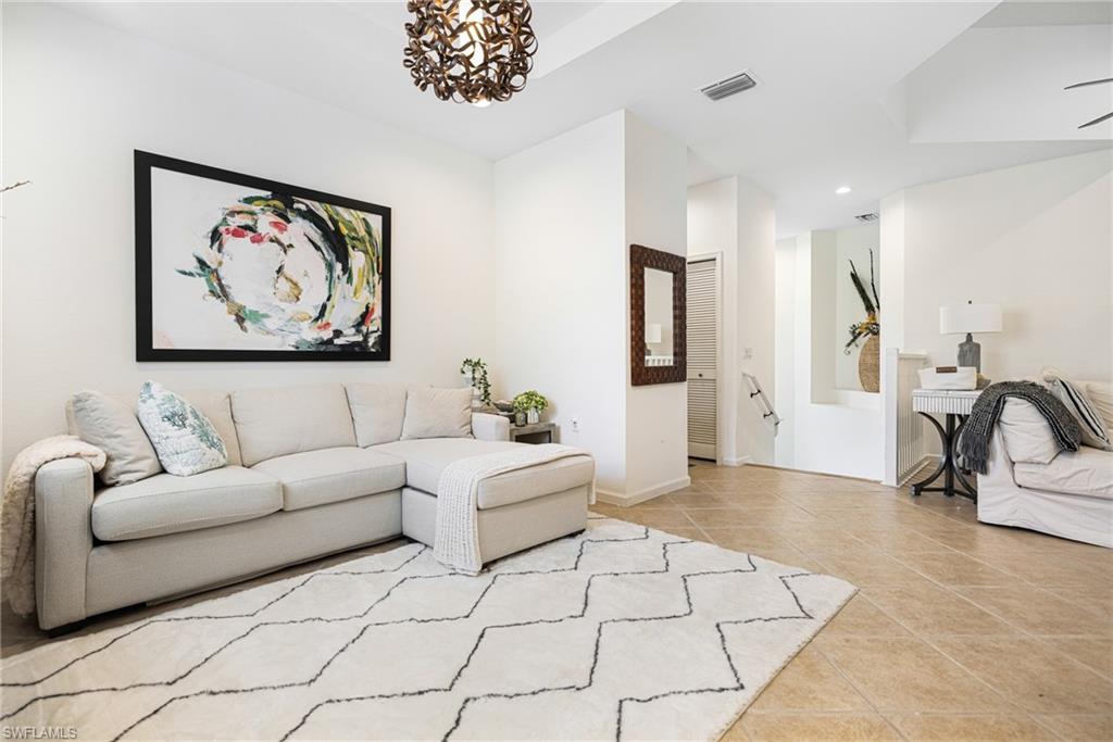 View of tiled living room