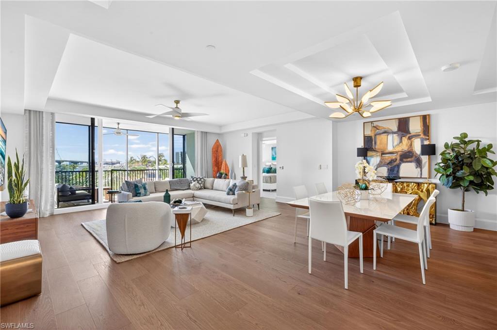 Open-concept living and dining area