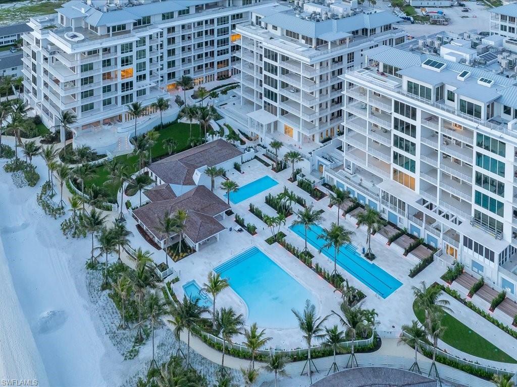 Aerial View of Private Resident's Beach Club Amenities
