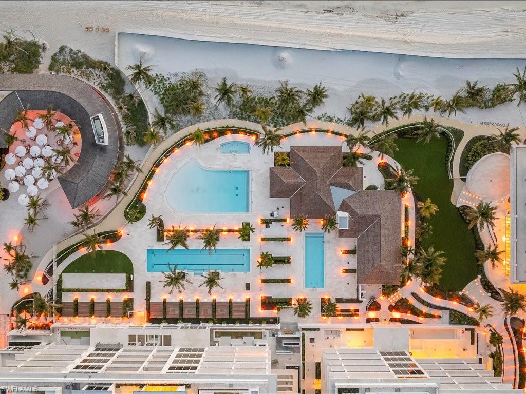 Birds-Eye View of Private Resident's Beach Club Amenities
