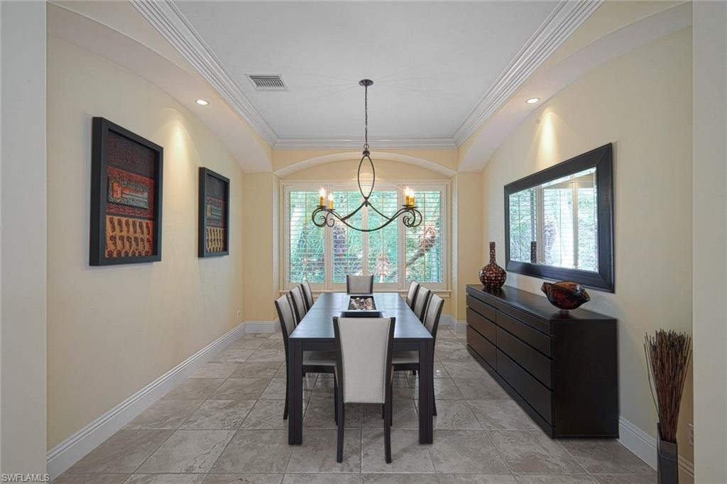 Dining Room w/ Designer Chandelier