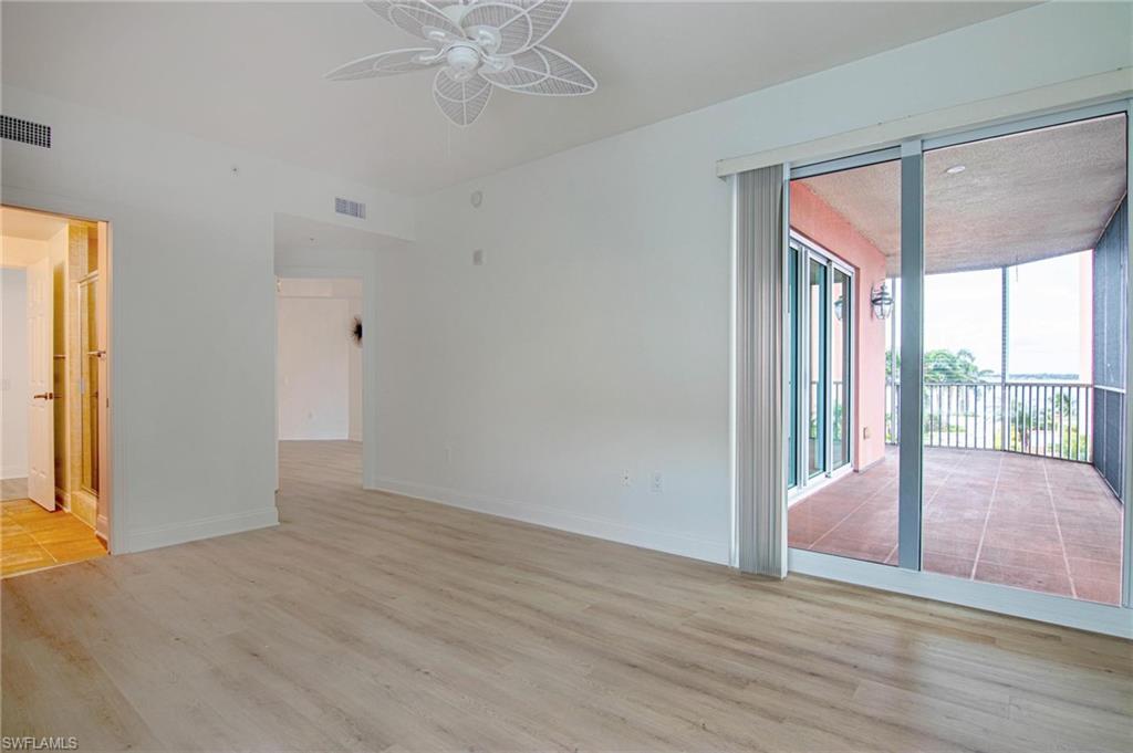 The split floor plan includes TWO SPACIOUS ENSUITE MASTER BEDROOMS w/ large or walk in closets & PRIVATE SLIDING DOORS to the BALCONY.