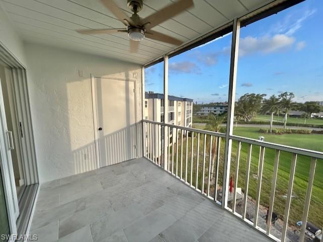 Lanai with new tile flooring