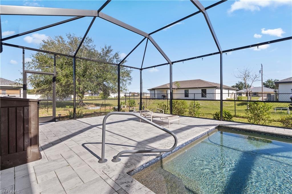 Pool with seating area