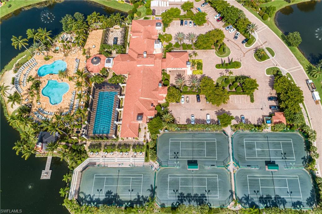 Drone / aerial view of a large body of water