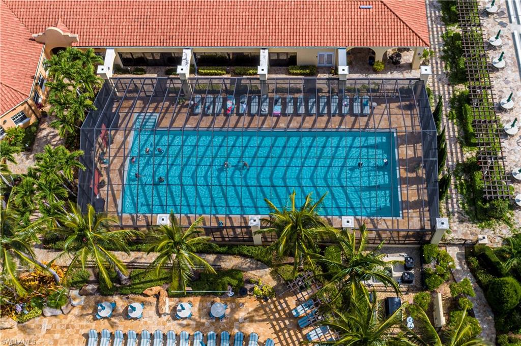 Bird's eye view of a pool