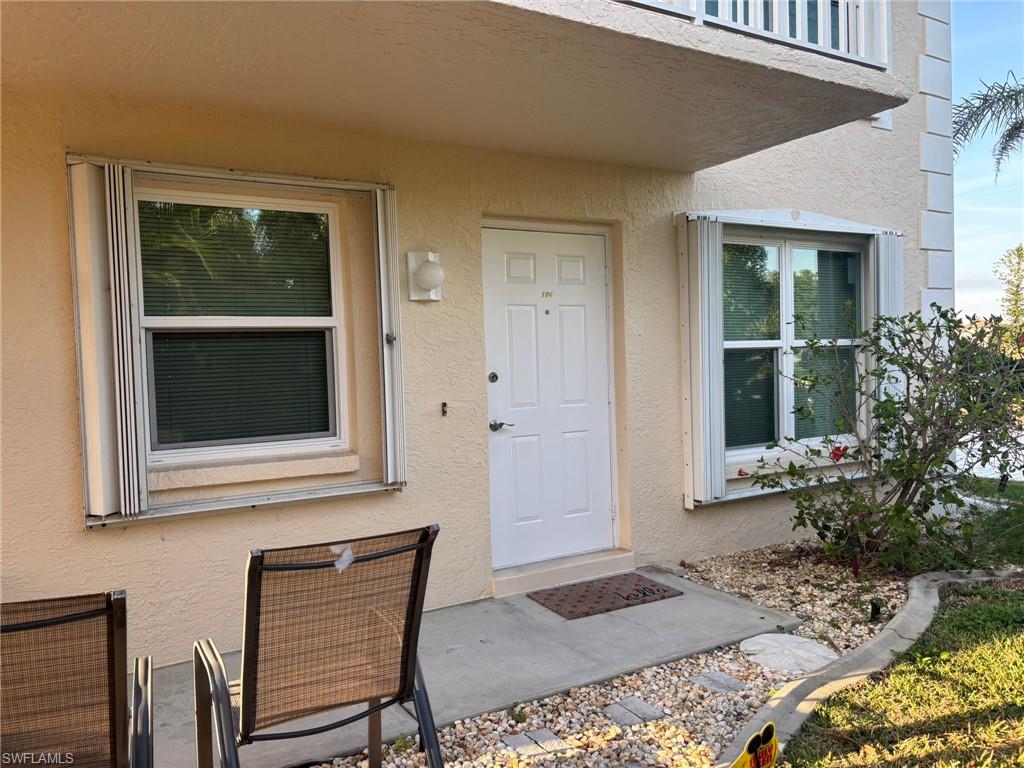 Front entry of 1st floor end unit
