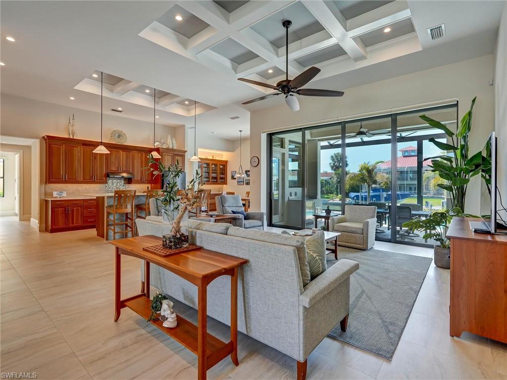 Box Beam ceilings grace the Great Room