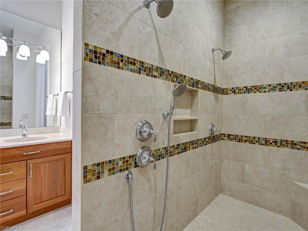 Walk in shower with custom tile work