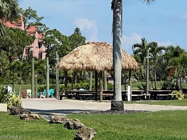View of community with a gazebo and a lawn
