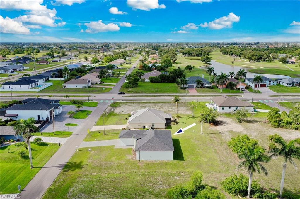 Aerial view of residential area
