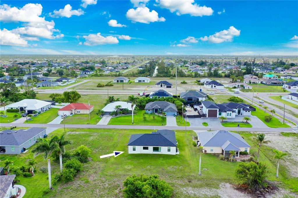 Aerial view of residential area