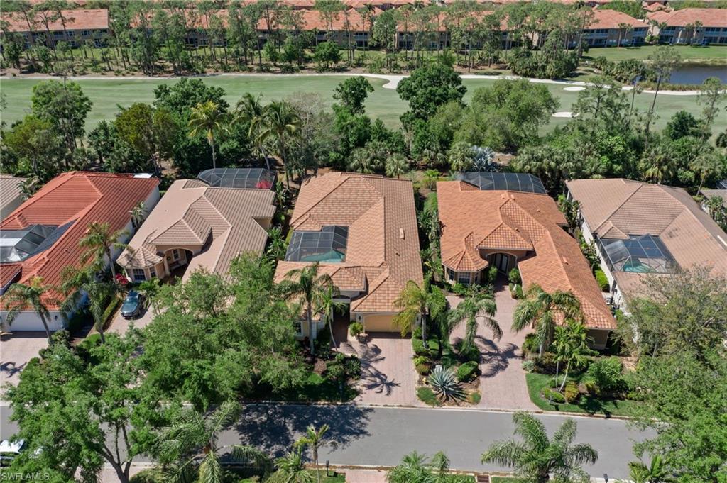 Bird's eye view with a residential view and a water view