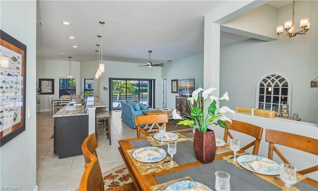 dining area looking out to kitchen
