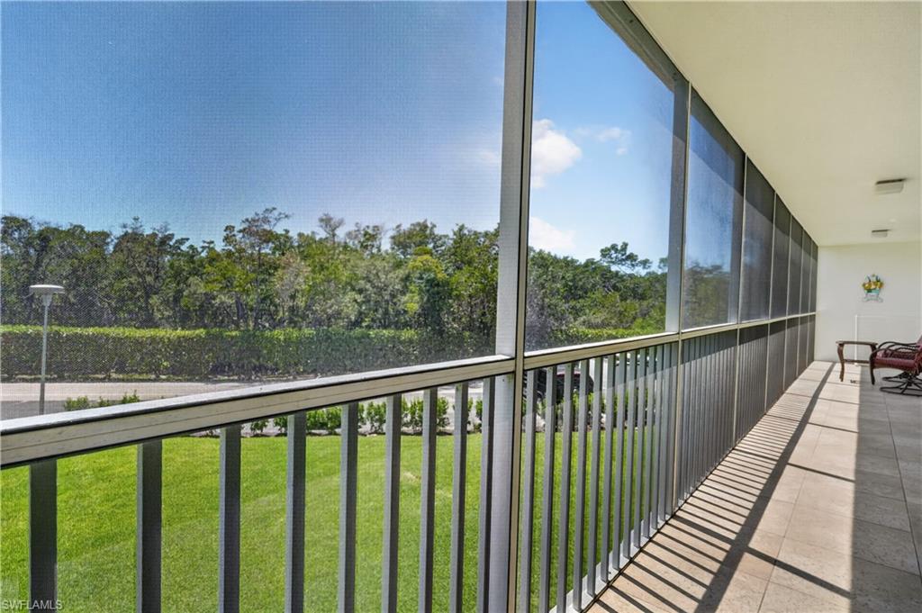 Balcony covers the length of condo