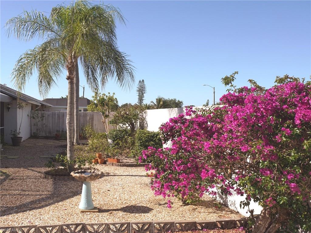 View of fenced backyard