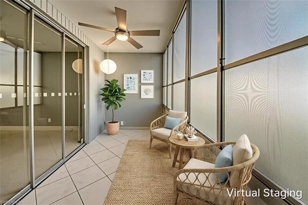 Virtually Staged Living Room Lanai