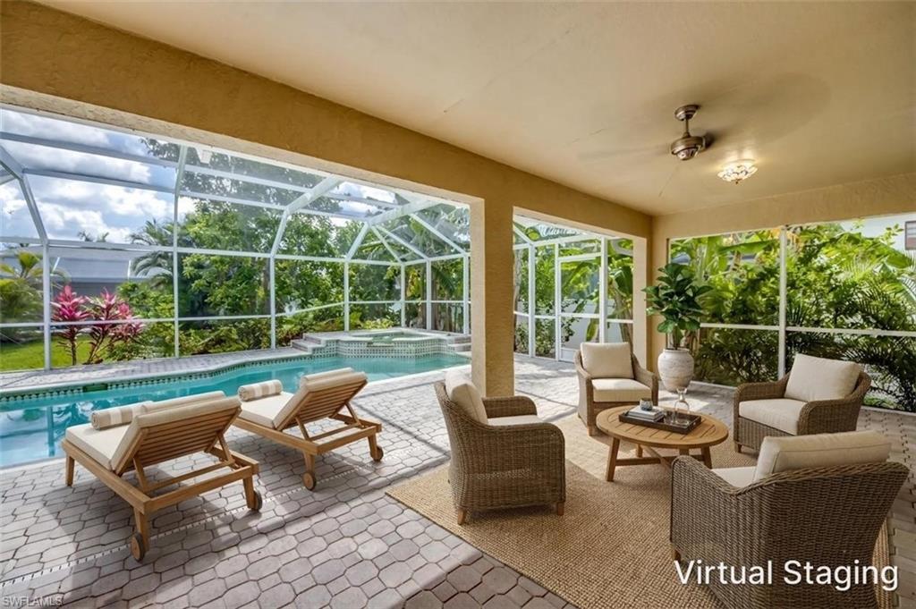 Virtually Staged Screened Lanai
