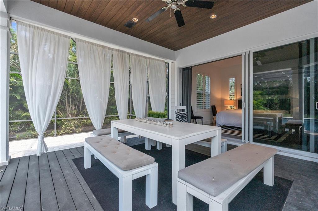 Off Bedroom overlooking resort style pool
