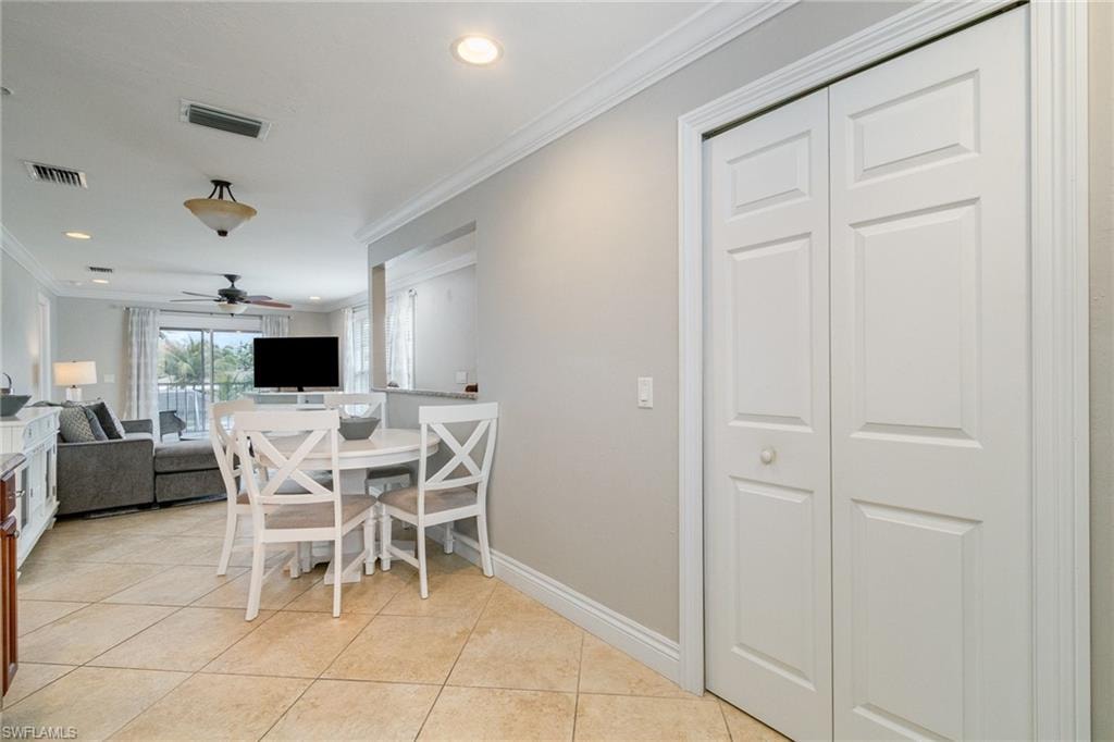 Apt "B" Dining Area with doors on the right to Laundry Room.
