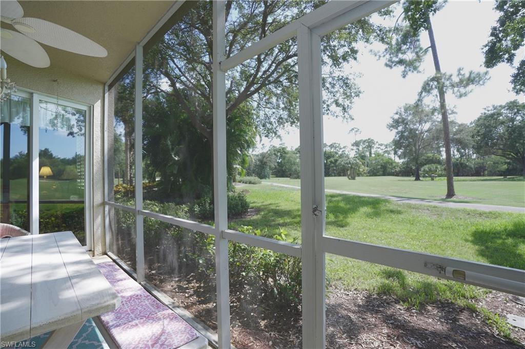 Sunroom with ceiling fan