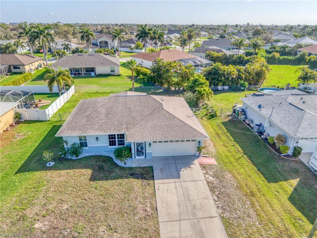 Aerial perspective of suburban area