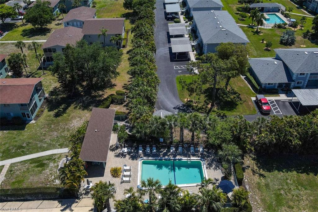 Aerial view of community pool.