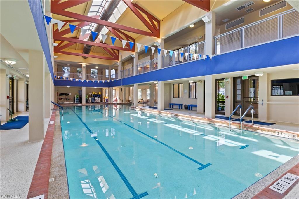 Beautiful indoor community pool in Pelican Preserve offering a comfortable, climate-controlled space for year-round swimming and relaxation.