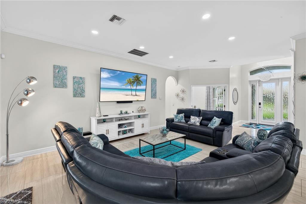 Spacious open and bight family room