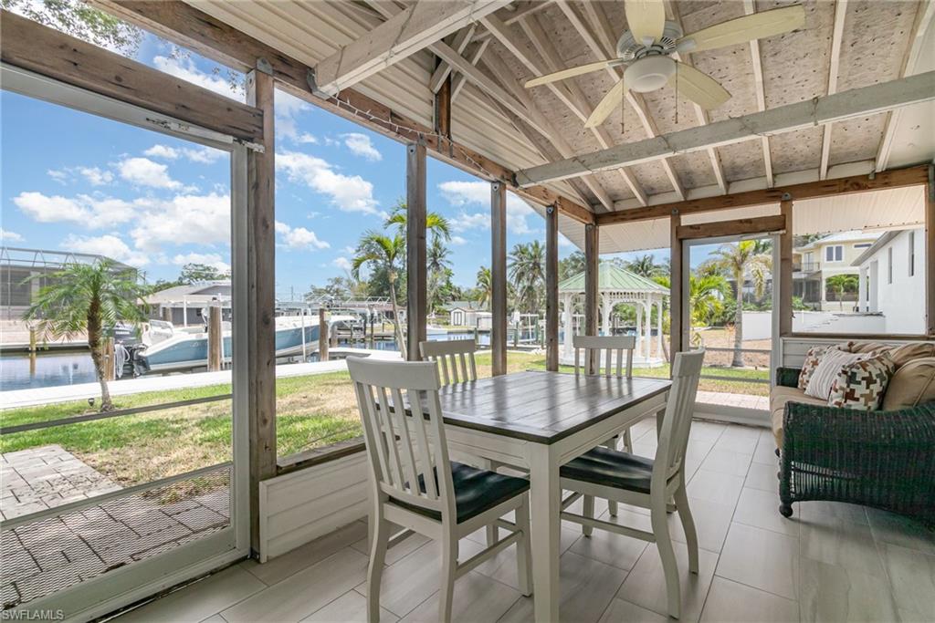 Screened porches feature tiled flooring!
