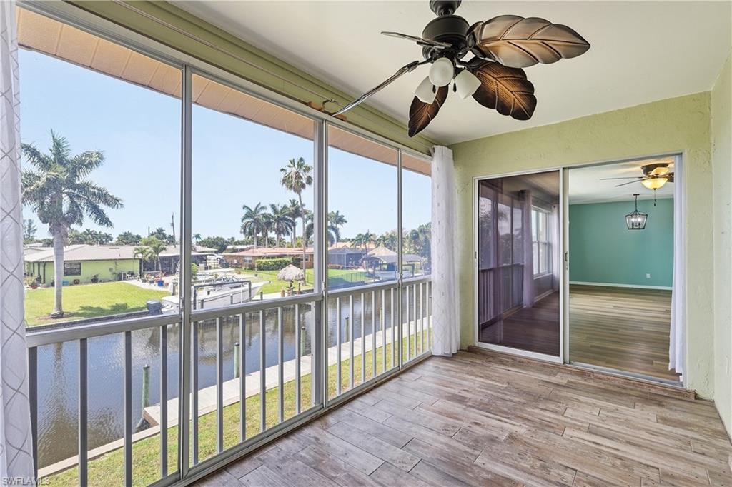 Lanai measures appx 14'x7' and offers a great view of the canal. Easily accessed by living room sliders. Acrylic sliders with screens on canal side open/close to allow all season use.