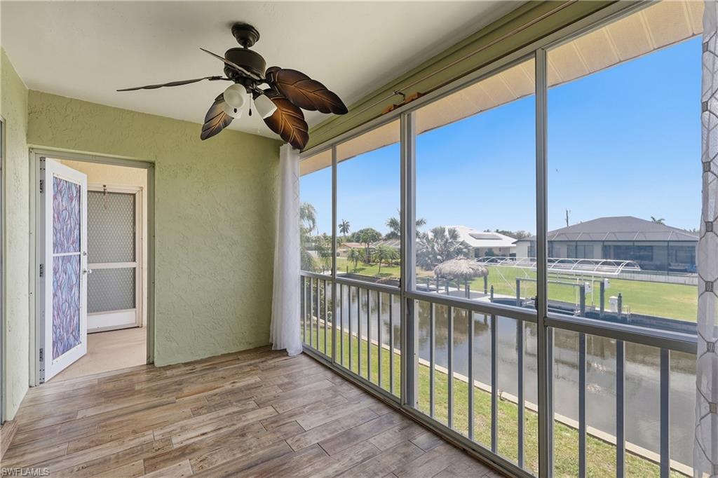 2nd floor lanai measures appx 14'x7' and offers backdoor and staircase down to boat dock and pool. Acrylic sliders with screens on canal side open/close to allow all season use.