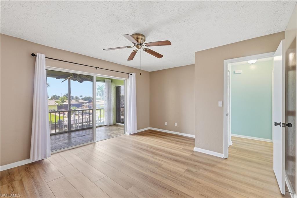 Primary bedroom measures appx 16'x12' and has slider access to lanai.